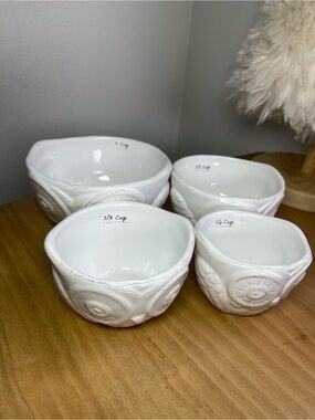 Sur la Table Owl Ceramic Owl Measuring Cups Collectible Set of 4